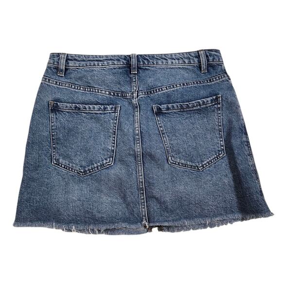 Free People We the Free Zip It Up Frayed Denim Mini Skirt Women's 30 - Picture 3 of 8